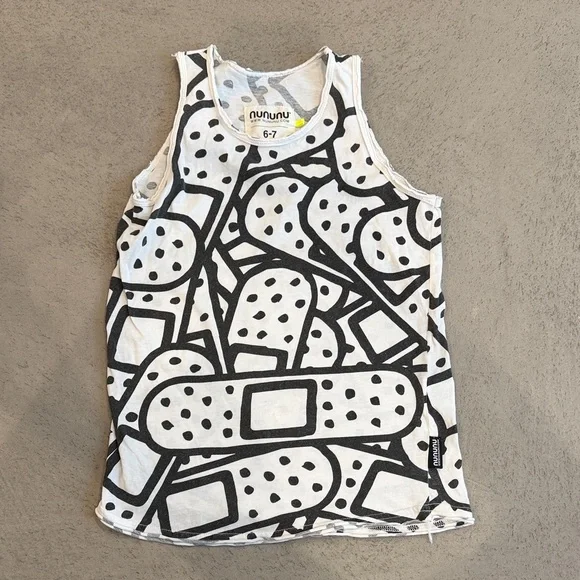 Nununu Graphic Black and White Tank Top - Picture 1 of 4